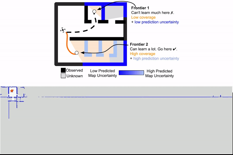 MapEx: Indoor Structure Exploration with Probabilistic Information Gain from Global Map Predictions